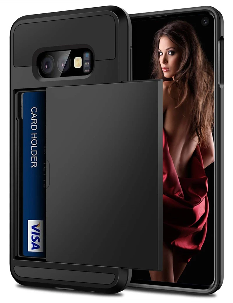 Чехол бумажник со слотом для кредитных карт чехол телефона Samsung Galaxy S5 S6 S7 Edge S8 S9 S10