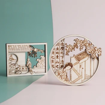 

Chinese style West Chamber series woodcut hollow refrigerator stickers creative photo stickers message stickers magnets