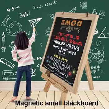 

Whiteboard Wood Small Blackboard Sketchpad Sided Blackboard Portable Dual-Purpose Home Children Multifunctional Creative Decor