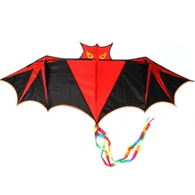Летучая мышь, воздушный змей с ручкой, черный, красный, в форме летучей мыши, высокое качество, семейные прогулки на открытом воздухе, веселые спортивные детские летающие игрушки для детей
