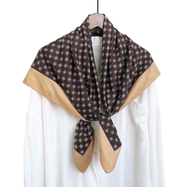 Fashion Printed Scarf Women Silk Satin Hijab Scarf Luxury Square Shawl P31B