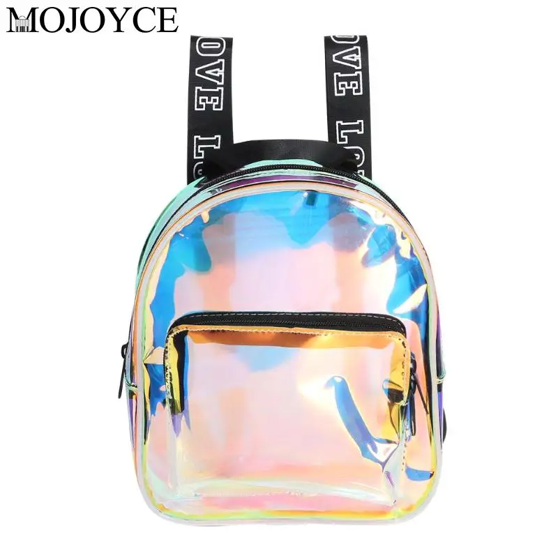 

Mini Translucent Laser Backpacks PVC Women Kids Girls Shoulder Bags School Book Knapsack PVC Women Kids Girls Shoulder Bags