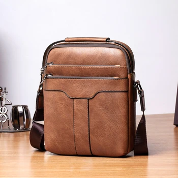 

Fashion Simple Business Briefcase Bag Leather Laptop Bag Casual Man Shoulder Bags High Quality Male Crossbody Handbag