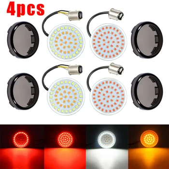 

1157 LED 2 Pair & 2 Pair Of Turn Signal Lights Bullet Smoke Lens For Harley