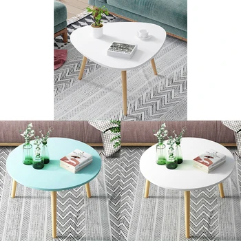 

White Living Room Table Sofa Side Small Coffee Tea Tables Nightstand End Table Office Coffee Table Wooden Round Magazine Shelf