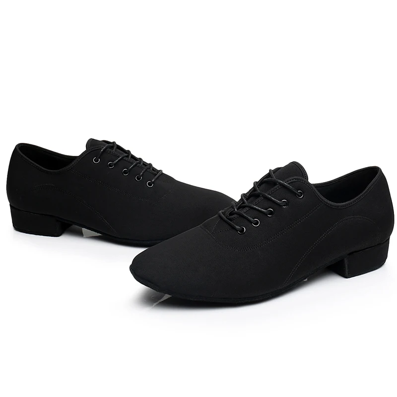 Men Modern Dance Shoes Boys Canvas Latin/Tango/Ballroom Shoes Rubber/Soft Sole Low Heels Man Dancing Black Professional dance shoes