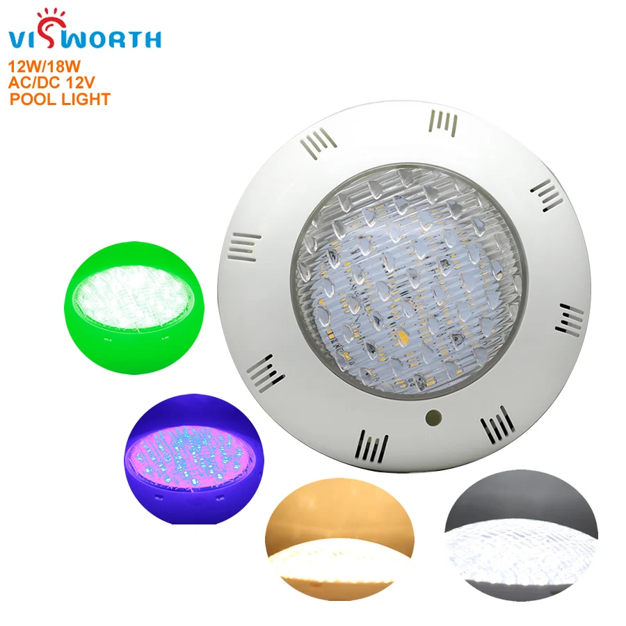 Ip68 Led Pool Light 20W 28W Led Piscina Waterproof Luz Piscina AC DC 12V Bulb Light Warm White Cold White Green Blue for Pond foldable dog swimming pool blue 80x20 cm pvc