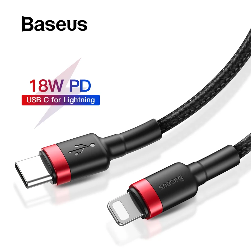 Baseus 18 Вт PD кабель USB C для Lightning Кабель для iPhone 11 Pro Быстрая зарядка кабель type C кабель для передачи данных для Macbook USB C шнур