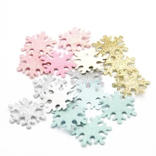 50 шт 40*40 мм Цветок Формы Веселые блестки на Рождество патч, материалы для ручных поделок для ручной работы, 50Yc4805