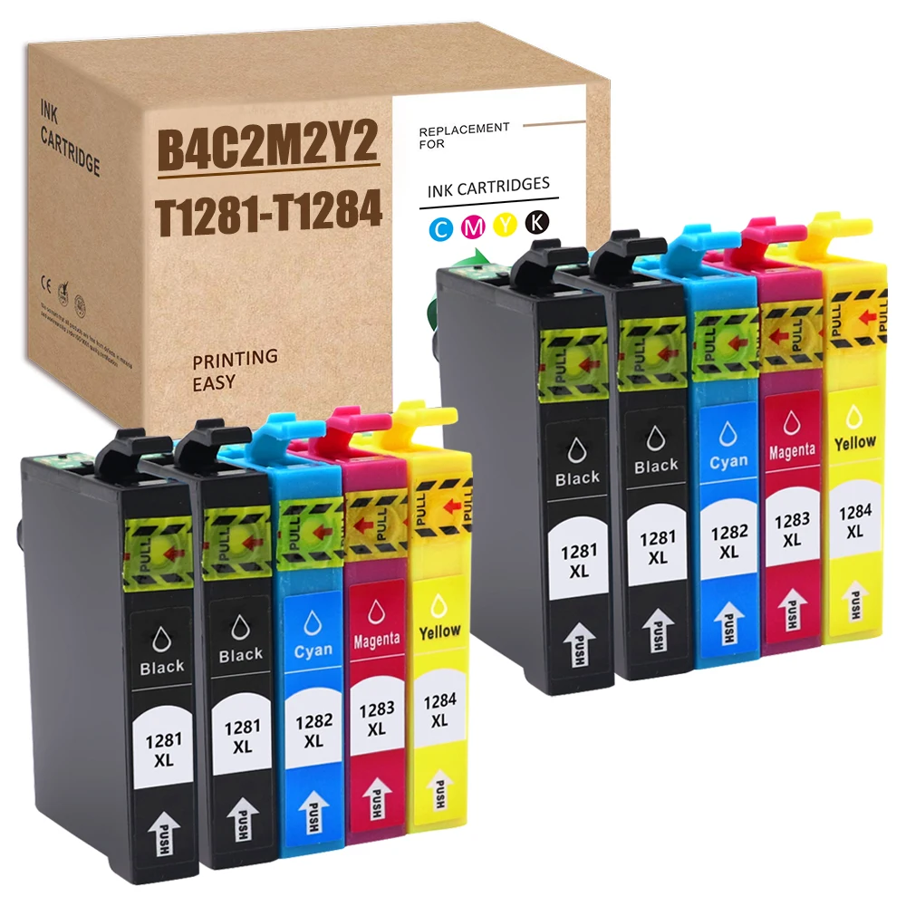 Набор из 10 шт. совместимых с Epson T1285 (T1281 T1282 T1283 T1284) SX125 SX130 SX235W SX440W SX430W SX425W SX438 SX445W BX305F