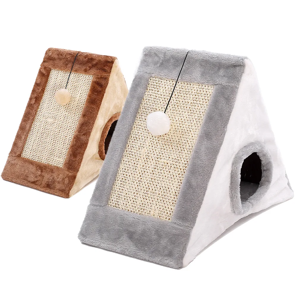 Triangular Cat Scratch Board Grinding Claw Sisal Climbing Frame Nest Supplies Toys Pet Products Cats | Дом и сад