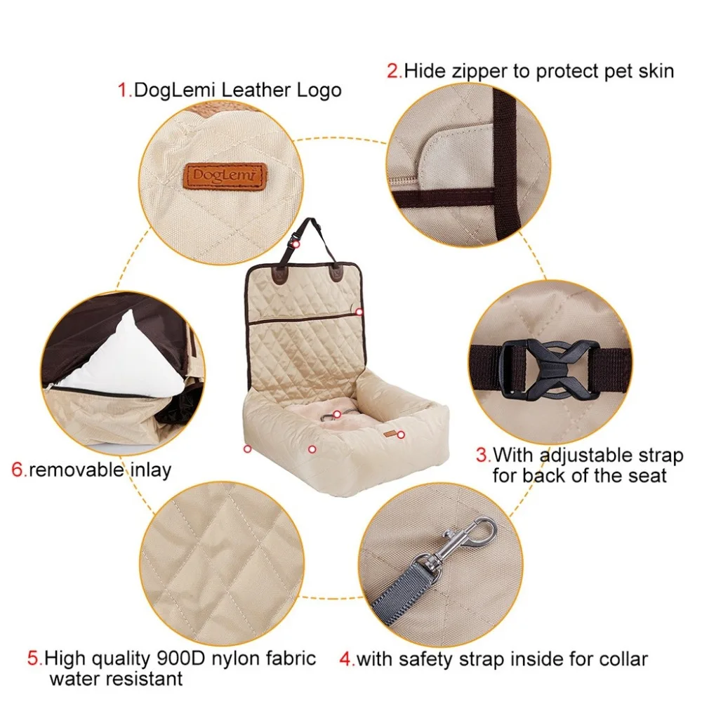 2 In 1 Pet Dog Carrier Folding Car Seat Pad Safe Carry House Puppy Bag Car Travel Accessories Waterproof Dog Seat Bag Basket