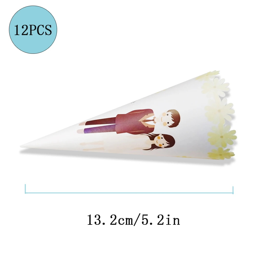 1 Set Design Cartoon Young Groom Bride Korea Type 3D POP UP Cards Wedding Invitaitons Blank Print Custom Made Cards PARTY - Цвет: Flower tube X 12