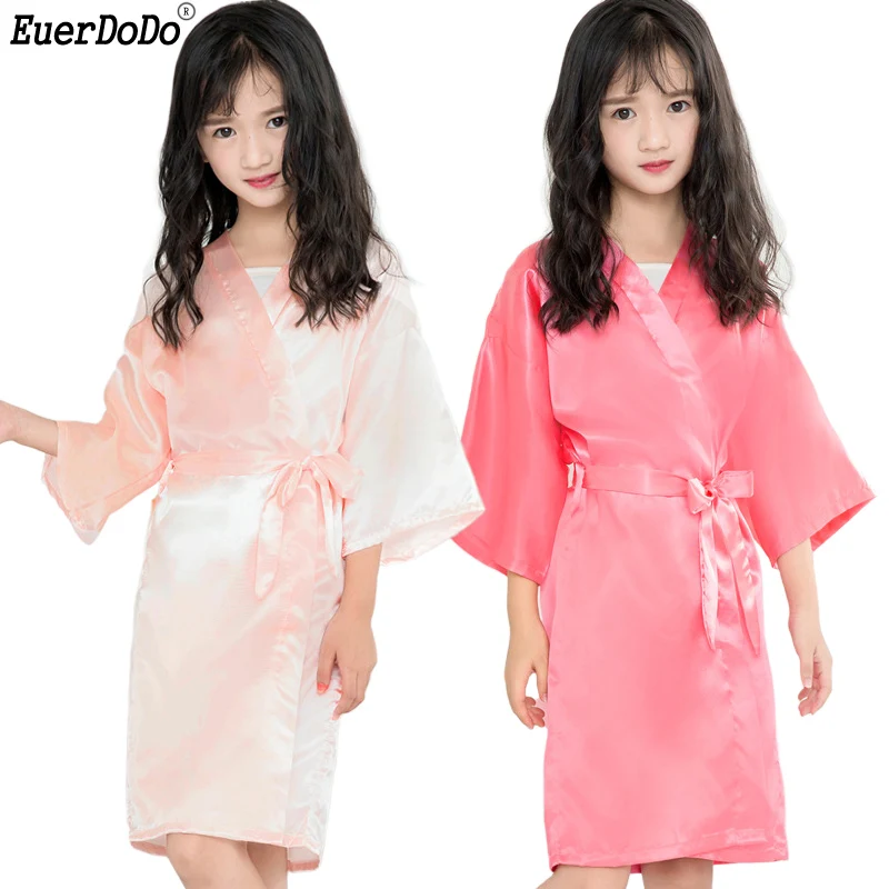 Kids Bath Robes Silky Robe Children Silk Pajamas Child Bathrobe Girl