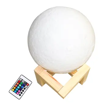 

usb light gadgets 16color fashion usb lamp gadgets electronicos Moon LED lamp 250mAh 3D printing technology light dropshipping