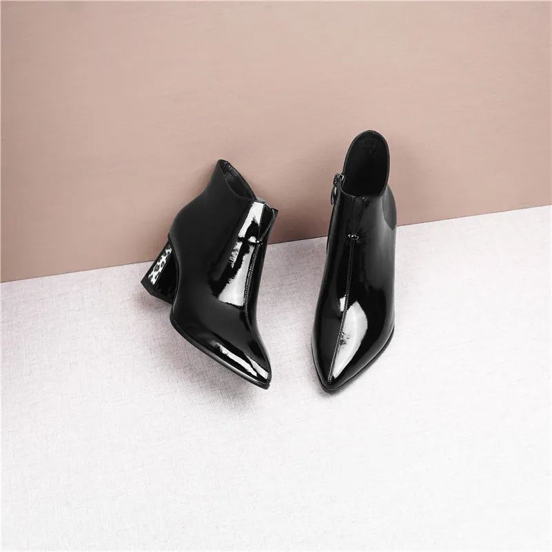 FEDONAS/брендовые элегантные женские Теплые ботильоны; сезон осень-зима; ботинки «Челси» на высоком каблуке; женская офисная обувь из натуральной кожи