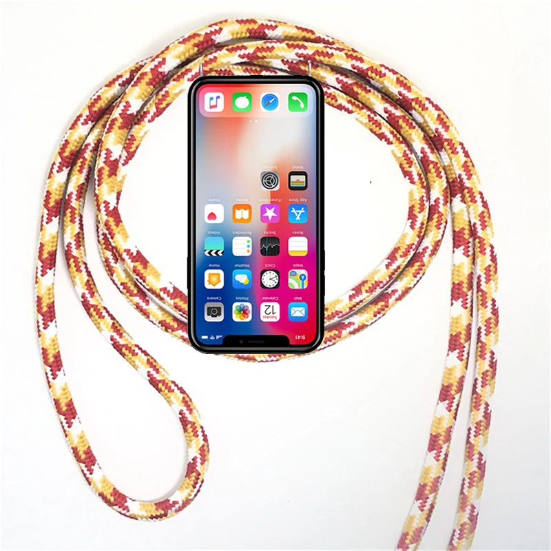 Case Lanyard Necklace Shoulder Neck Strap Rope Cord for Huawei Honor 5C No Fingerprint 7 Lite 6 Plus 8 Pro 7i Shot X GT3 Cover - Цвет: 10Red-White