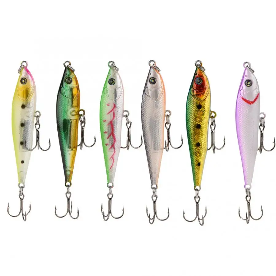 

7.2cm Fishing Lure 3D Eyes Carp Fish Baits with 2 Treble Hooks Outdoor Sea River Fishing Accessories