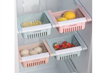 

Refrigerator partition layer storage rack fresh-keeping rack storage box adjustable space rack