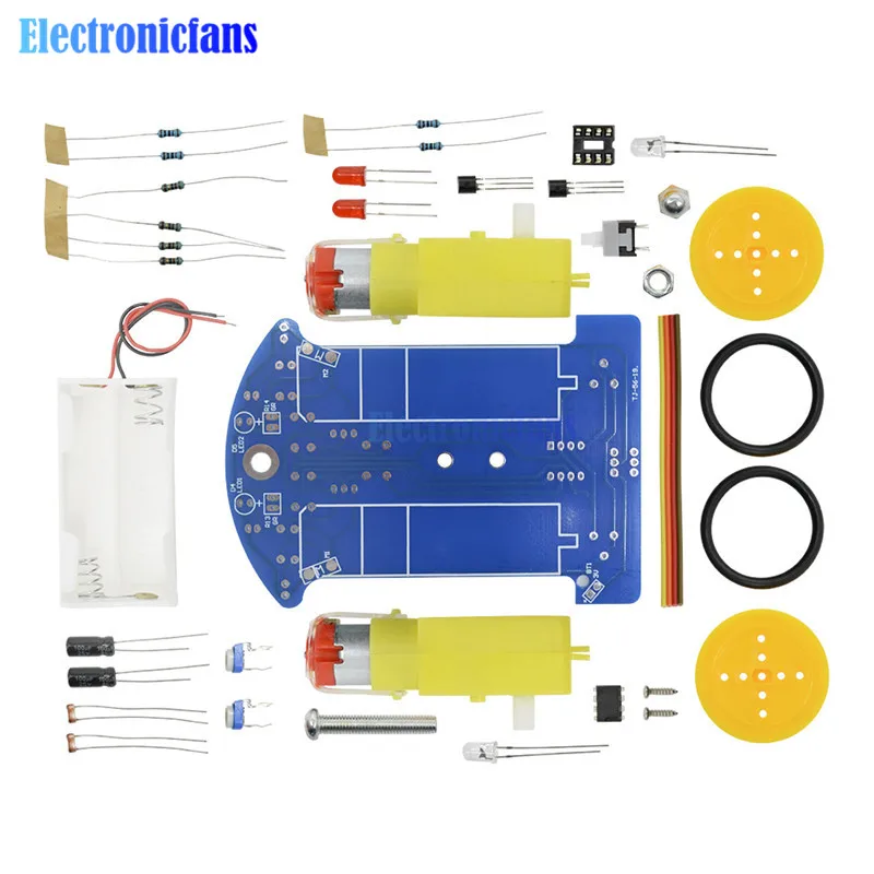 D2-1, умный робот, автомобильный набор, интеллектуальная линия слежения, автомобильный Фоточувствительный робот-конструктор, запчасти для DIY, электронная игрушка без аккумулятора