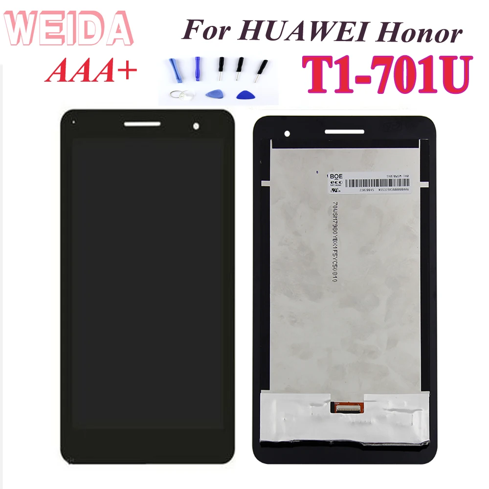AAA+For Huawei Honor Mediapad T1-701 T1 701U T1-701U T1-701W LCD Display Touch Screen Panel Digitizer Assembly