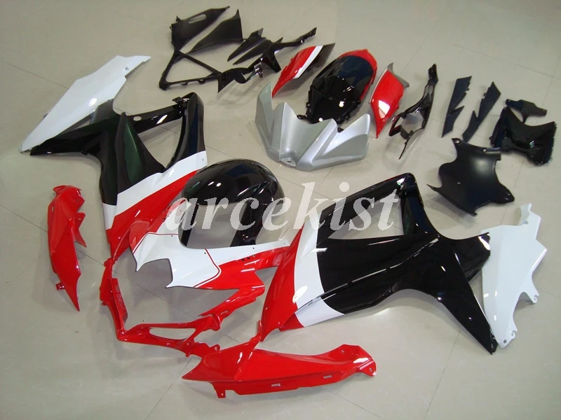 4 подарки ABS обтекатели комплект подходит для SUZUKI GSXR600 GSXR750 08 09 10 R600 R750 K8 GSXR 600 750 2008 2009 2010 Красный, черный, белый