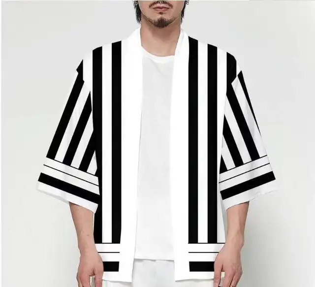 FCCEXIO Women/Men Summer Casual Cool Streetwear Demon Slayer Kimetsu no Yaiba Print Japanese Anime Kimono Haori Yukata Cosplay 202
