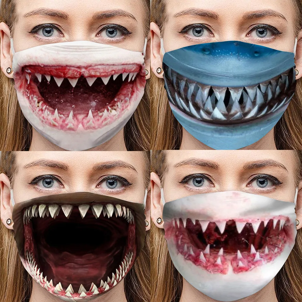 Adult Halloween Funny Mouth Masks face mask Dust Men Women Mask Breathable Outdoor Riding Sunscreen Mascarilla Facial Adult