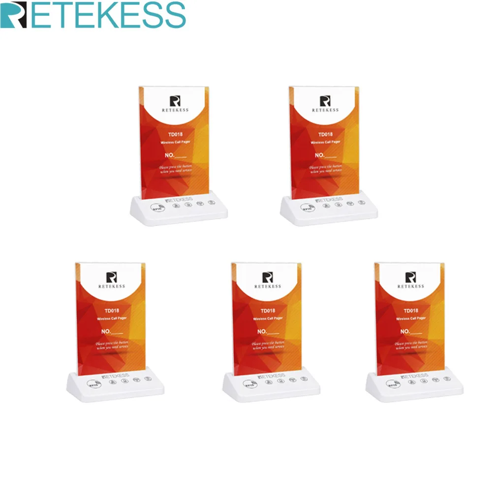 5 шт. RETEKESS TD018 ресторанная беспроводная пейджер система кнопка вызова стола