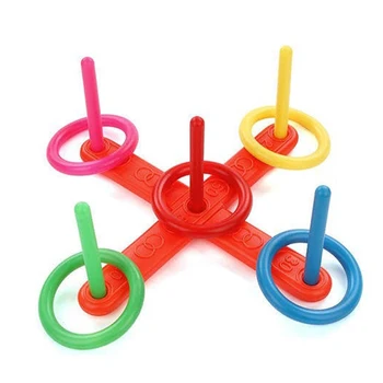 

1 Set Plastic Ring Throwing Ferrule Funny Kids Outdoor Sport Hoop Ring Toss Quoits Toys Cross Garden Game Pool For Children Gift