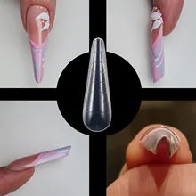 Molde de extensión de uñas postizas para manicura, molde transparente de doble forma para Gel UV, puntas de construcción rápida, con Clips, formas superiores de arte DIY