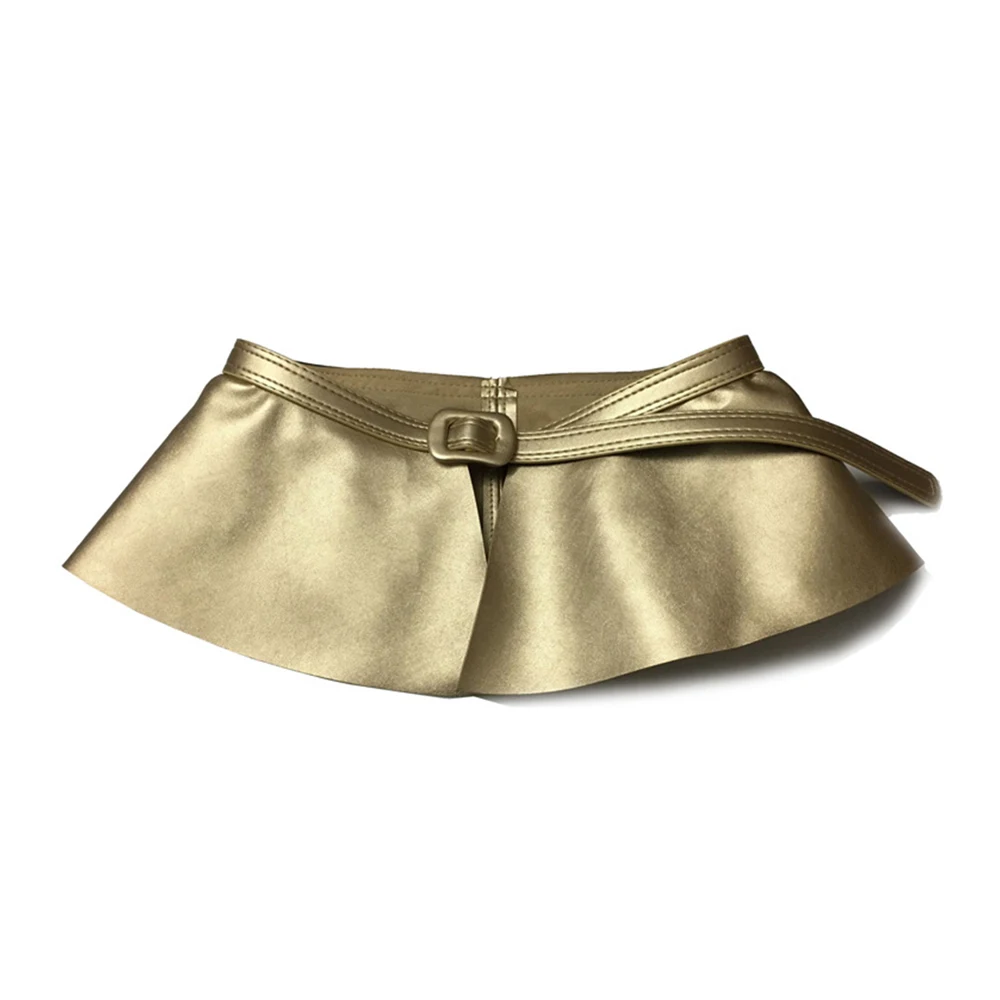 Широкий золотой пояс Женский корсет металлические декорированные ремни из искусственной кожи юбка с рюшами баска пояс широкие пояса женское платье ремень Пояс - Цвет: Plain gold