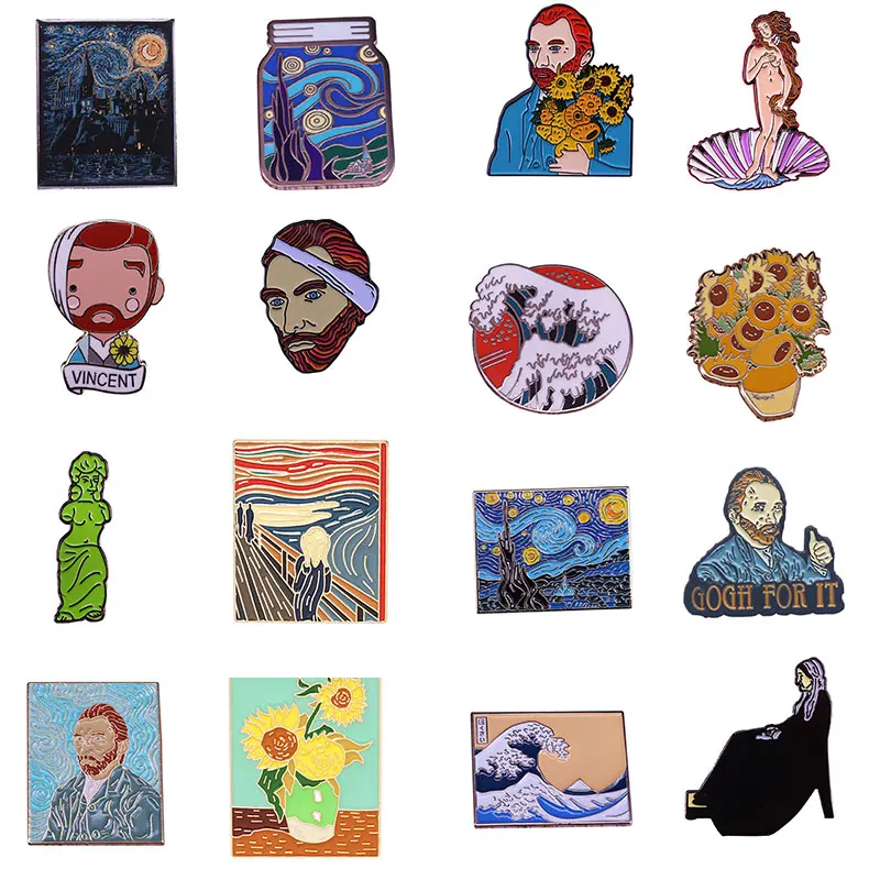 Жесткие эмалированные булавки с художественными фигурами коллекционирующие