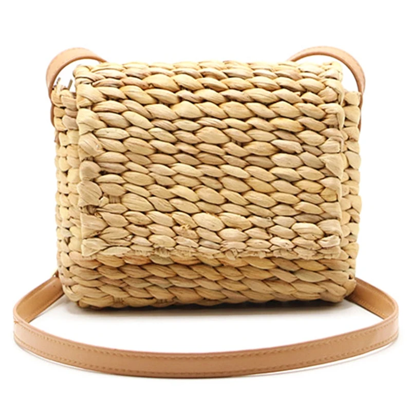 

ABZC-Hot Summer Women Shoulder Bag Hand Made Exquisiteness Straw Bags Mini Woven Flap Sweet Pastoral Rattan Girls Bag