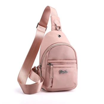 

2019 New Leisure Travel Single nylon Chest bag For Women Casual Crossbody Headphone Hole Bag waterproof