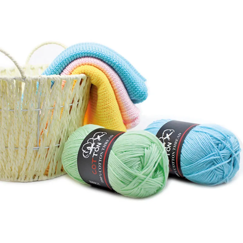 50 г 100% хлопчатобумажная пряжа Органическая для вязания вязаных носков 24 цвета