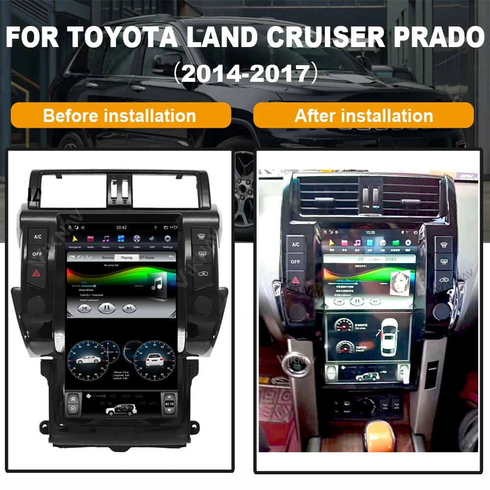 

Car GPS navigator DVD player for Toyota Land Cruiser Prado 2014-2017 auto radio multimedia player stereo FM video player 13.6''
