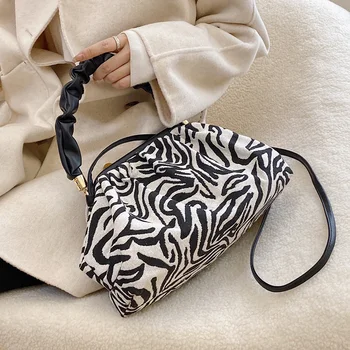 

Embroidered Canvas Crossbody Bags for Women 2021 Winter Branded Shoulder Bag Handbags Trend Women's Luxury Clutch Hand Bag