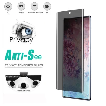 

100pcs/lot by DHL 3D Full Cover Privacy Screen Protector Anti-peering Tempered Glass For Samsung Galaxy Note 10+ Note 10pro
