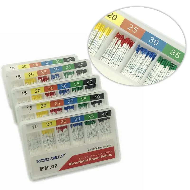 

5 Boxes Dental Absorbent Paper Points with Mark Root Cancel Endodontics Cotton Fiber Tips Dentist Product 15-40#
