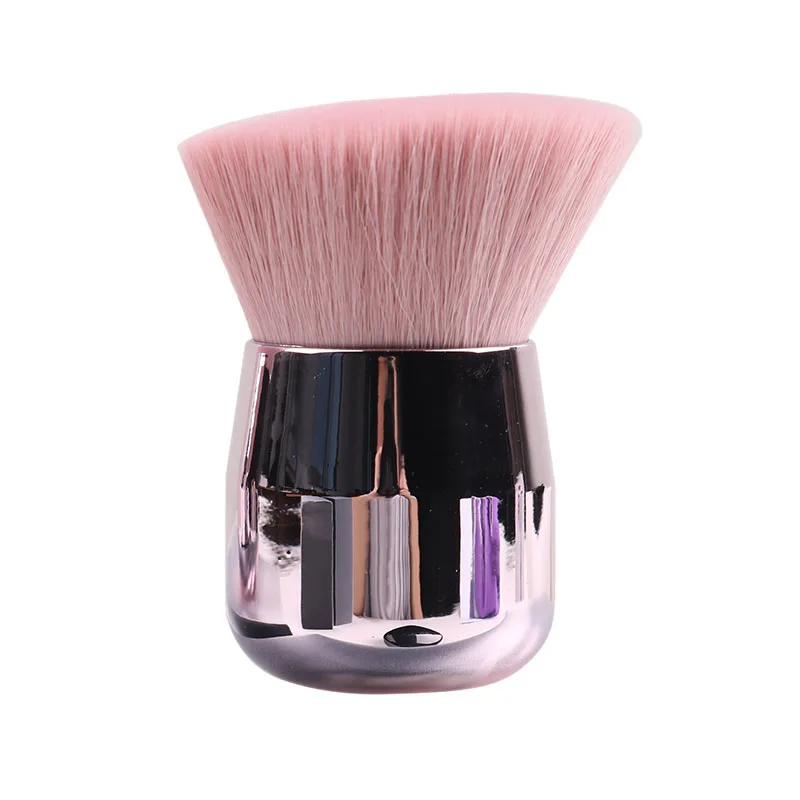 

Luxury Make Up Brush Soft Mushroom Powder Brush Pink Angled Flat Air Kabuki Blusher Makeup Foundation Brush with Retail Box