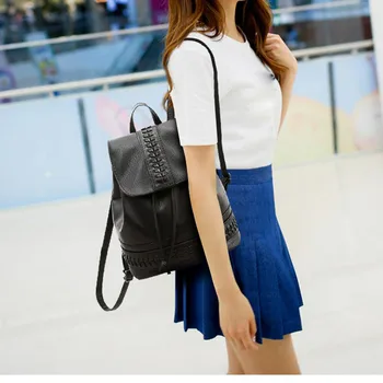 

Drawstring Waterproof Nylon Backpack Girls Schoolbags Women‘s Leisure Fashion Large Capacity Flexo Big Student Shoulders Bags