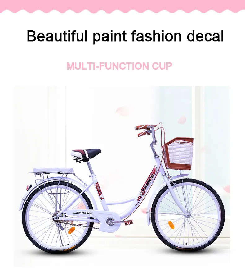 Clearance Bicycle Commuter Bicycle 20/24/26 Inch Men and Women Urban Retro Travel Light Adult Princess Student Ladies Car 1