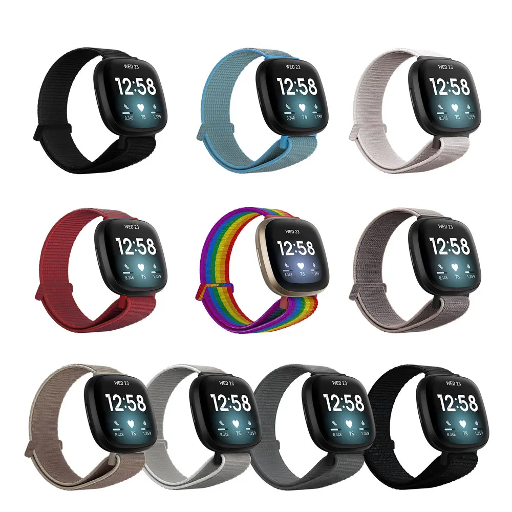 Нейлоновый ремешок для умных часов Fitbit Versa 3 мягкий Регулируемый дышащий