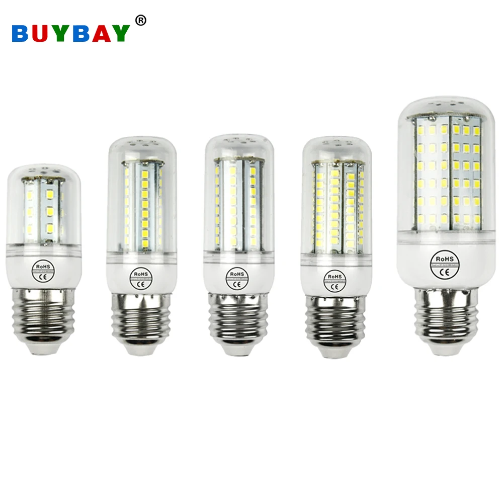 Светодиодная лампочка 220 В SMD 2835 E27 светодиодная лампа теплый белый/белый 27 48 68 102 126