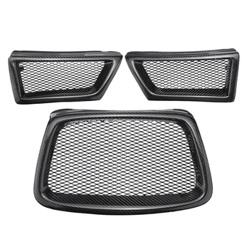 

NEW 3PCS/SET Carbon Fiber Front Mesh Grille For Subaru Impreza WRX STi 9th 2006-2007 Car-styling