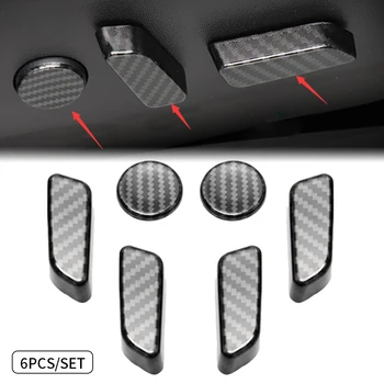 

6Pcs For Tesla Model 3 2018 2019 Inner Car Seat Adjustment Switch Button Cover Trim Decor ABS Carbon Fiber Style Car Styling