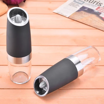 

2pcs/set Salt Pepper Mill Grinder Electric Pepper Spice Grain Mills Automatic Shaker Seasoning Storage Bottle Kitchen Tools