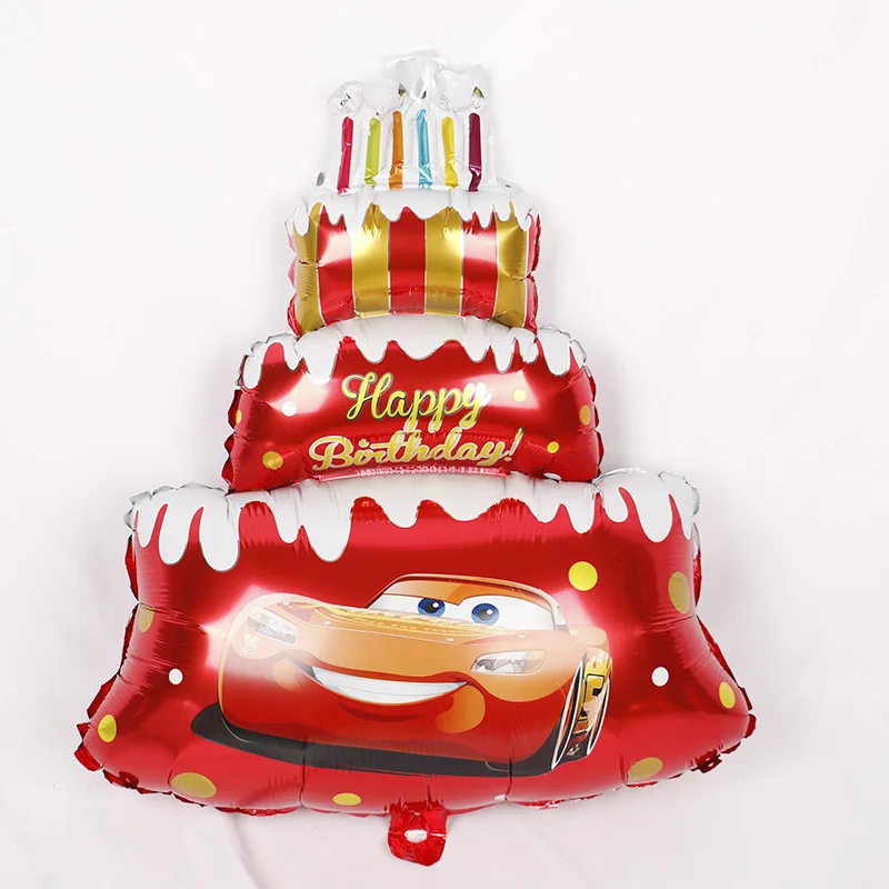 McQueen автомобиль торт алюминиевой фольги воздушный шар большой мультфильм автомобиль торт День рождения композиции для детей