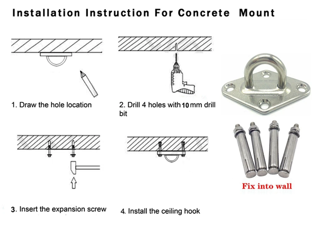 Swing Hanger Kit Stainless Steel Hanging Chair Chain For Sandbag Aerial Yoga Hammock Chair Conneciton Indoor Heavy Duty